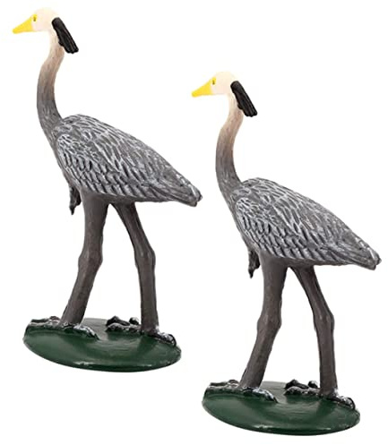 Yardwe 2 Pz Gru Artificiale Mini Figure Di Animali Statua Di Uccelli Da Giardino Figurine Di Gru in Miniatura Figurine Di Uccelli in Miniatura Ornamenti Numero Uccello Cinese Pvc Bambino