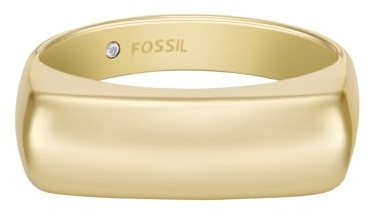 Fossil Anelli a fascia da donna in acciaio inossidabile, Tono oro, 5