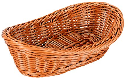 Wicker Bread Basket Tabletop Food Serving Organizer for Fruits, Vegetables & Snacks - Small Restaurant Table Basket