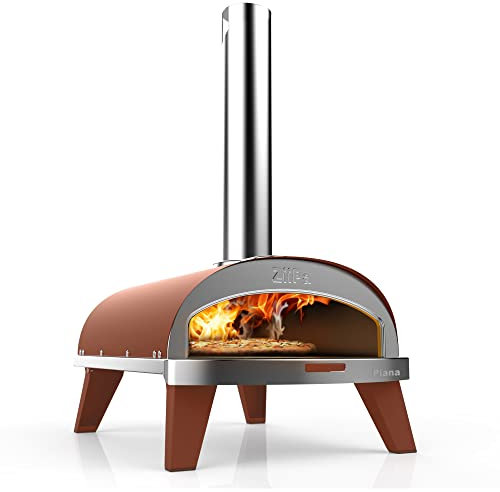 ZiiPa • Four à Pizza à Pellets Piana • Terracotta • Ultra Compact & Innovant • Chauffe à 450°C en 20 min • Cuisson Express 90 sec • Pierre Réfractaire Ø31 cm