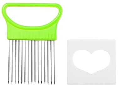 Wizoowip Fourchette en Acier Inoxydable trancheuse Porte-Viande Coupe-Oignon Outil de Hachoir à légumes de Cuisine avec 10 fourchettes poignée antidérapante pour Pomme de Terre Tomate Citron Vert