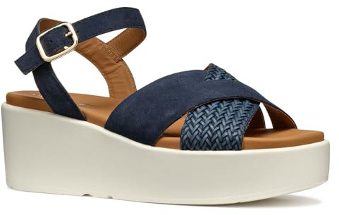 Geox D XAND 2.2S B - Sandalo con zeppa Donna, Navy,