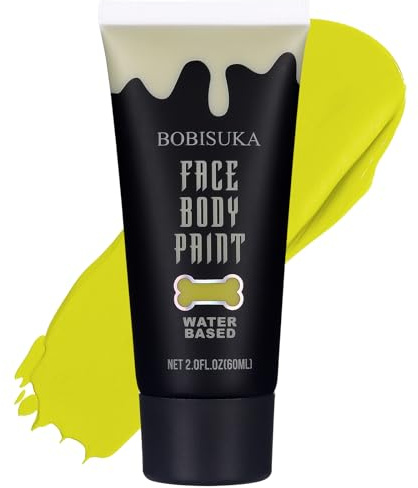 BOBISUKA Ogre Green Face Body Paint, Water Based Face Painting for Art Theater Halloween Party Cosplay Clown SFX Makeup for Women Adults, Non-Toxic Washable
