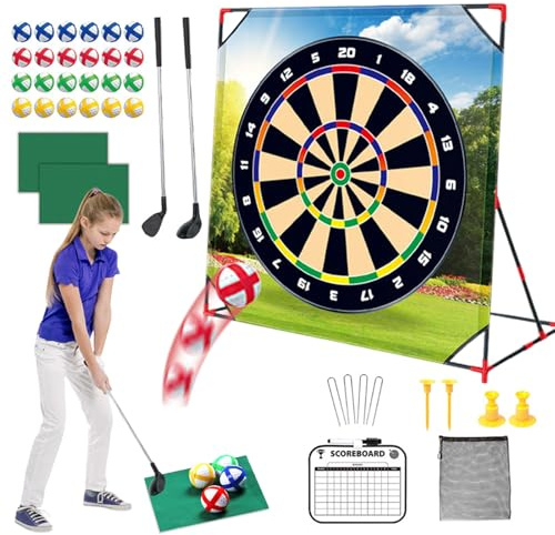 Battle Golf Game - Set de Golf con Palos y Bolas | Set De Alfombras De Pateo Interactivas Resistentes Al Clima, Juguetes Exteriores para Toda La Familia Ideales para