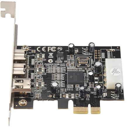Rinteea -PEX30016 3-port IEEE 1394 Firewire 1394B och 1394A PCIe 1.1 X1-kort TI XIO2213B chipset kräver äldre drivrutiner