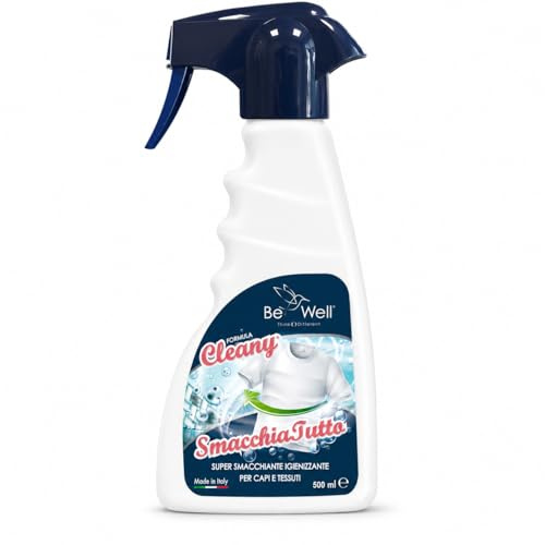 CLEANY Quitamanchas desinfectante en spray para tejidos y ropa, fórmula súper quitamanchas, 500 ml, para eliminar manchas de grasa, vino y sudor