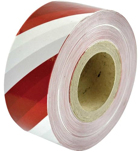 Faithfull TapebarHD avstängningsband, slitstark, 70 mm x 250 m, röd/vit