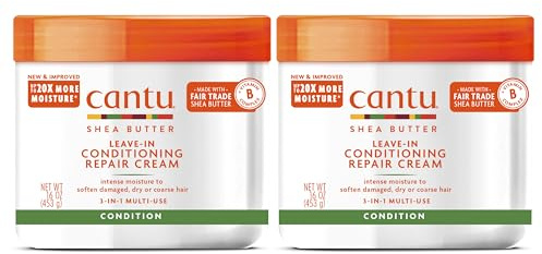 Cantu Leave-In Conditioning Repair Cream with Shea Butter, 16 oz (Pack of 2)