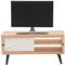 NUOBESTY Miniature Television Model with Wooden Cabinet Mini TV Stand Toy for Dollhouse Furniture Decoration