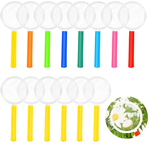 Magnifying Glass for Kids, 48 Pack Plastic Magnifier Mini Magnifying Glasses, Colorful Hand Lens for Reading IRCHLYN (8 Colors)