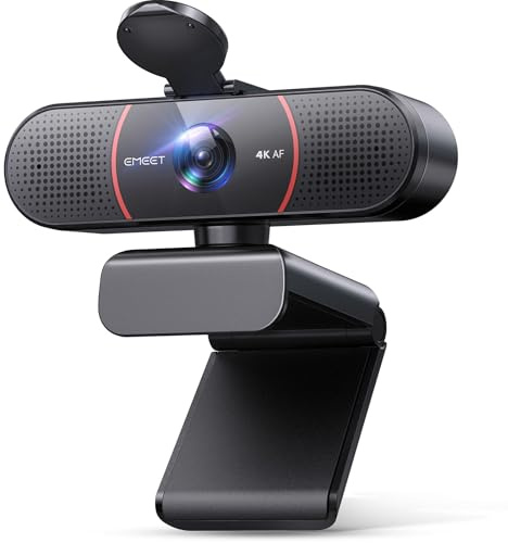 EMEET C960 4K Webcam for PC, 4K UHD CMOS Sensor, PDAF Auto Focus, Dual Omnidirectional Mics, Auto Light Correction, 73° FOV, Plug&Play Webcam w/Privacy Cover, Works w/Zoom/Teams/Skype/Google Meet