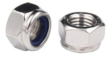 Yesmin 12 PCS M5 Hex Nuts,Stainless Steel Lock Nuts,Nylon Insert Lock Nuts,Self-Locking Nuts For Bolts and Screws-M5