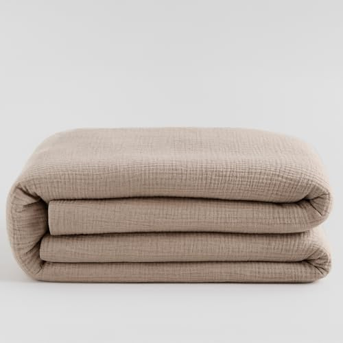 Hausfelder Juego de ropa de cama con funda nórdica de muselina 135 x 200 cm Algodón transpirable y súper suave Certificado Oeko-Tex