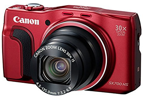 Canon PowerShot SX700 HS Digital Camera Travel Kit - Red (16 MP, 30x Optical Zoom) 3 inch LCD (Renewed)