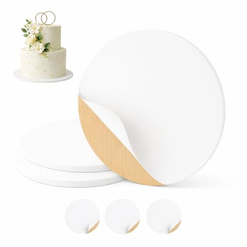 Pack de 3 Tableros de Madera para Tartas – Bases Redondas 20 cm, Grosor 3 mm – Resistentes, Ecológicos y Duraderos
