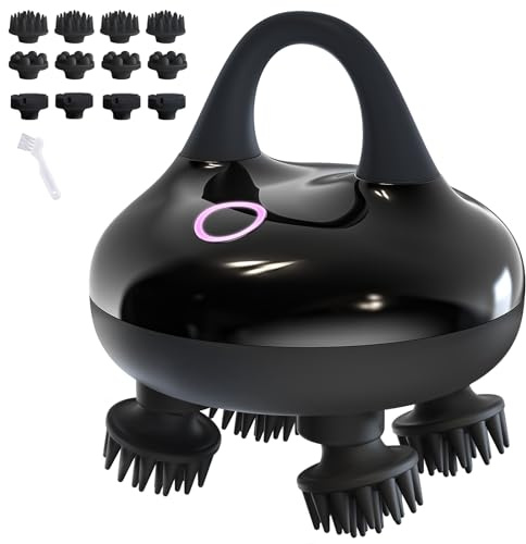 arboleaf masseur tete cheveux masseur de tête électrique: Brosse Massage Cuir Chevelu IPX7 avec 12 Têtes et 3 Modes, Idéal comme Cadeau pour Femmes et Hommes