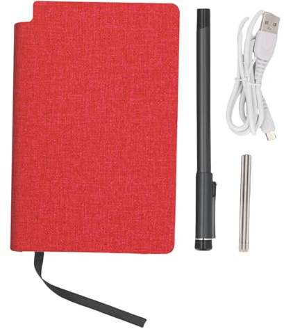 Jectse 3 in 1 Digital Smart Pen, Smartpen Notebook Set, Real Time Sync for Digitizing, Bluetooth 5.0 Paper Smart Writing Set, OCR Text Recognition Al Image Generation (Linen Texture Red)