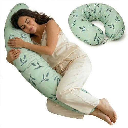 MaiaNatur - Cojín Embarazada y Almohada para Embarazadas XXL 180 cm – Soporte Firme Que no se Hunde – Cojín de Lactancia Ergonómico – Certificado Oeko-Tex