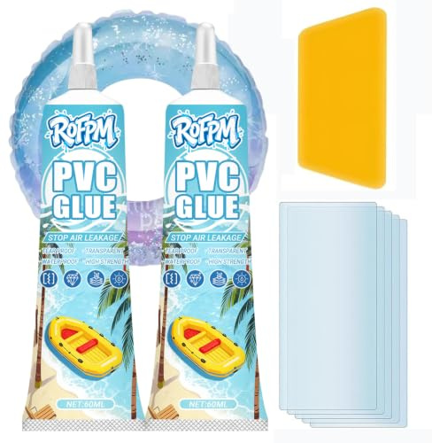 Poolreparationsset Undervattens Med Lappar, Transparent, HåLlbart Lagningskit för Luftmadrass, VattentäT, Pvc-Lim, för Gummibåt, Poolfolie, Simringar, Hoppborgar, Bubbelpooler, Kajaker (2 st)