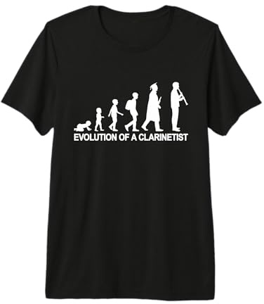 Clarinettiste Evolution Passionné de Clarinette T-Shirt Haut de Gamme