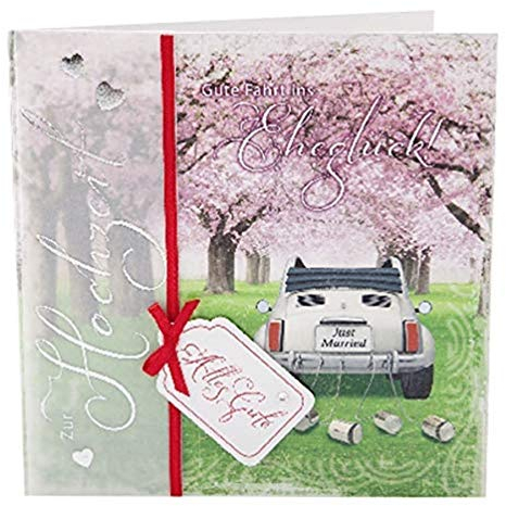 Depesche 4907-045 Emotions Glückwunsch-Karte zur Hochzeit, elegante Hochzeitskarte mit passendem Spruch und Innentext, inkl. Umschlag, 17 x 16,5 cm