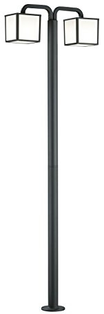 Trio Leuchten LED Aussenstehleuchte 421560242 Cubango, Aluminiumguss, anthrazit, Schirm Acryl weiß, inkl. 2 x E27 5 Watt