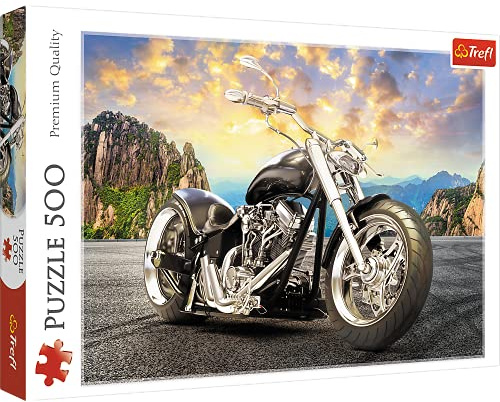Trefl 37384 Black Motorcycle 500 Pieces Premium Quality for Adults and Children from 10 Years Jigsaw Puzzle Multi-Coloured