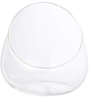 Cuenco de cristal de corte inclinado, jarrón redondo transparente, terrario, orbe, plato de , frasco de flores, contenedor floral para decoración del hogar y la oficina