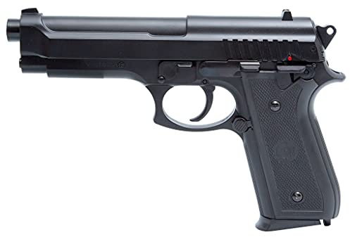Pistola Airsoft- Cybergun Negro PT92-Modelo Resorte -Color: Negro-Culata de Metal-Potencia 0,5 Joule