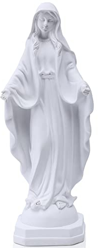 Estatua de Virgen María de 12 pulgadas para exteriores, impermeable, para patio, decoración religiosa al aire libre, protección solar, estatua de María para jardín, patio, decoración al aire libre