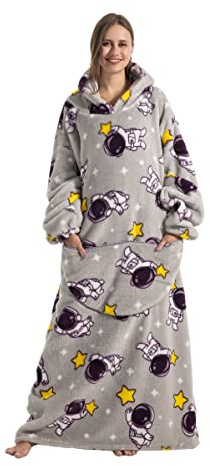 Pterygoid Extra longue Sweat à Capuche Couverture,Couverture à Capuche surdimensionnée,Capuchon Sherpa Peluche à Manches TV Plaid Couvertures Adulte Femme Homme Unisexe