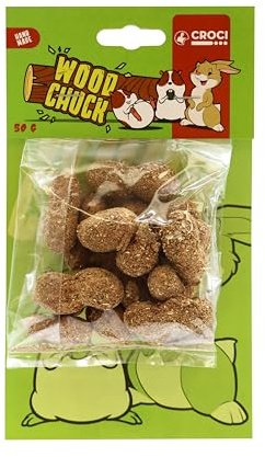 Croci Woodchuck - Praline di Noci e Broccoli, Snack Mangime per roditori 100% naturale, Snack con arachidi per conigli, criceti, cincillà e Porcellini d'india, 100g