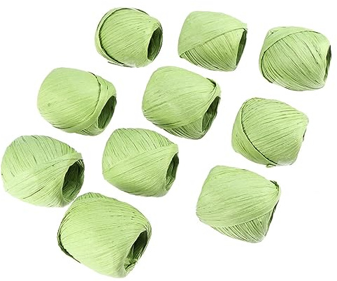 Veemoon 10piezas Cuerda De Rafia Natural para Manualidades Regalos y Decoración Cuerda De para De Arte y Proyectos DIY