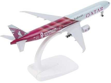 RUDFUZ Boeing 777 Diecast Air Qatar Airways Plane Model: 20cm Alloy, Landing Gears, Wheels