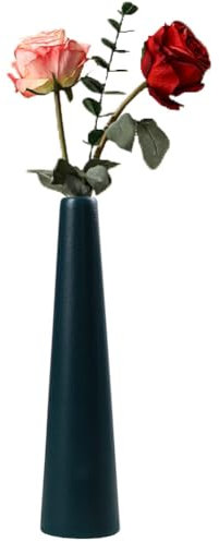VASANA Nero Alto Conico Ceramica Fiore Vaso Decorativo Floreale Taper Con Collo Stretto Per Casa, Tavolo, Matrimonio, Camera Da Letto, Soggiorno, Scrivania, Ufficio