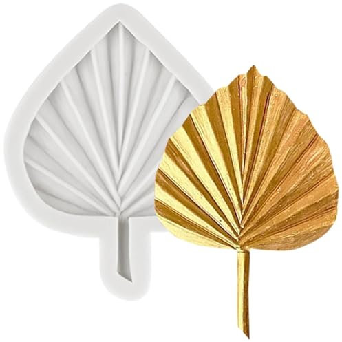 Silicone Molds for Candles,9.7x7.7cm Palm Leaves Silicone Molds Fan Leaf Fondant Mold Cake Decorating Tools Cupcake Topper Candy Chocolate Moulds