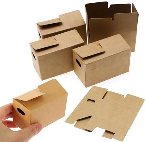 6 Pièces Mini Boîtes de Déménagement, 8 x 4,3 x 5 cm Cartons de Géménagement miniatures pour bricolage et décoration, Boîte en carton portable, Accessoires miniatures pour collection, déménagement