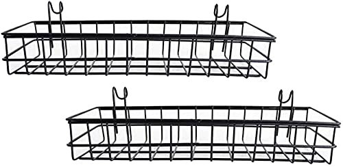 XWBLDBDFC 2 delar nät vägg metall trådkorg, rutnät panel hängande bricka, förvaring hängande korg, nät hängande blå hängande nätkorg, dekorativ förvaringskorg, väggmontering, 40 x 10 cm