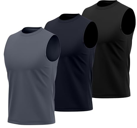 3/5 Pack Running Tank Top for Men Muscle Sleeveless Dry-Fit Workout Shirts Tops Training Bodybuilding Vests