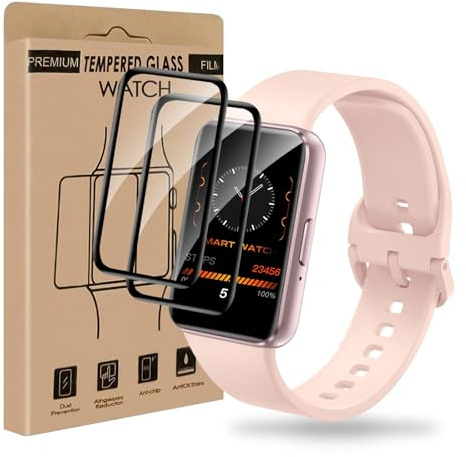 Cable Leader 2 Stück für Panzerglas für Samsung Galaxy Fit 3 Schutzfolie, Anti-Kratzen Stoßfänger Ultrabeständig HD-Klar Kristallklar Keine Luftblasen Samsung Watch Fit 3 Folie