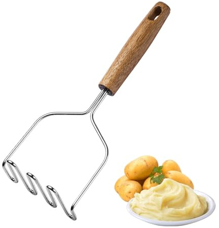 Potato Masher, Stainless Steel Potato Smasher Rustproof Masher Kitchen Tools for Avocado Vegetables Fruit