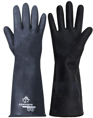 Superior BBQ Gloves - High Heat Resistant Barbecue Gloves for Grills & Smokers (Insulated Lining Protects Hands from Steam - Diamond Grip Finish for Easy Food Handling) Size X-Large