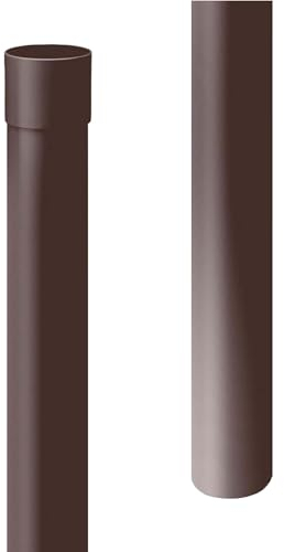 INEFA Tubo pluviale in PVC, 100 cm 75mm, marrone scuro tubo PVC, pluviali, accessori per grondaie, scarico pluviale, montaggio facile, Made in Germany