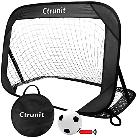 Portable Football Goal, Mini Pop Up Football Goal for Kids Gift, Quick & Easy Pop-Up Football Goals Soccer Nets for Garden Indoor & Outdoor Football Training with football pump & inflatable football