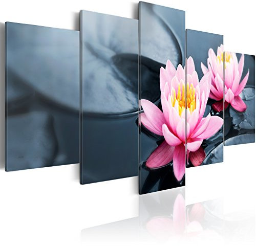 murando Cuadro Acústico Flores 225x112 cm espuma acústica absorbe el sonido aislamiento lienzo de 5 piezas Impresión Artística Decoración de Pared Imagen Gráfica 030210-52