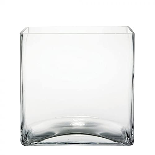 Floralcraft® 18cm Glass Cube Vase Flowers Vase Decorative Centerpiece for Floral Arrangements, Home Decor Wedding Party, Planter Terrarium Candle Holder