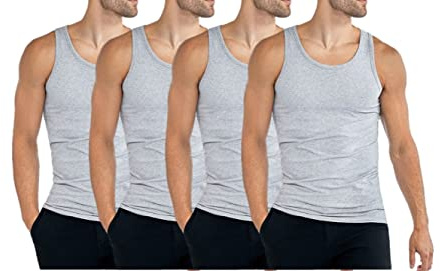 Palleon Pack de 4 Camisetas Interiores de Algodón para Hombre
