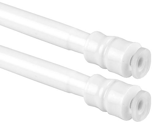 Bestlivings Piezas de barras de sujeción (blanco) con tecnología de tornillo extensible de 25-40 cm sin taladrar ni pegar muchos colores y tamaños 25-40 cm (paquete 2er)