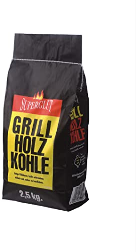 25kg SUPERGLUT Grill-Holzkohle Grillbriketts „Made IN Germany“ Kohle Holzkohle für Kugelgrill Holzkohlegrill ideal für Dutch Oven Smoker Briketts Grill Kohle