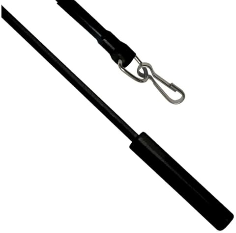 Schleuderstab/Gardinenstab 100 cm aus Stahl kunststoffummantelt mit Griff und Verschlusshaken für Gardinen, Vorhänge Flächenvorhang (schwarz)